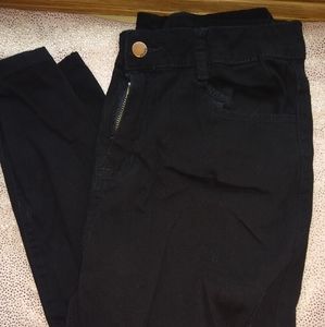 high-rise ripped jeans